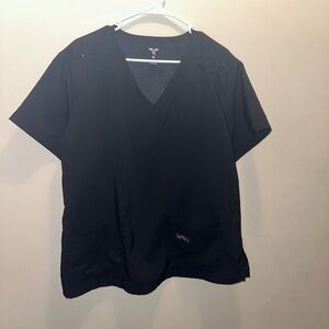 Black koi tech scrub top